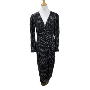 express black and white dress Express Women's Black & White Wrap Dress